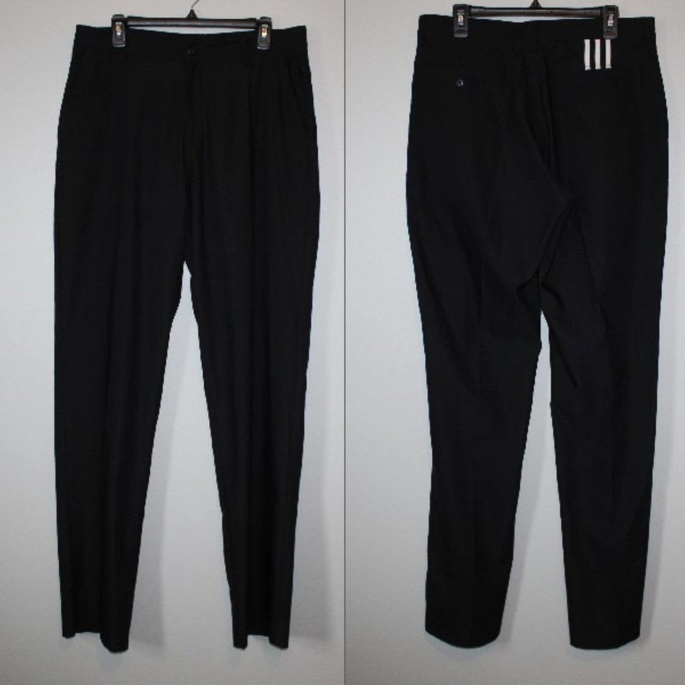 Adidas Climalite Flat Front Straight Golf Pants Black Men's Size 34 Tall H14602 - Picture 10 of 10
